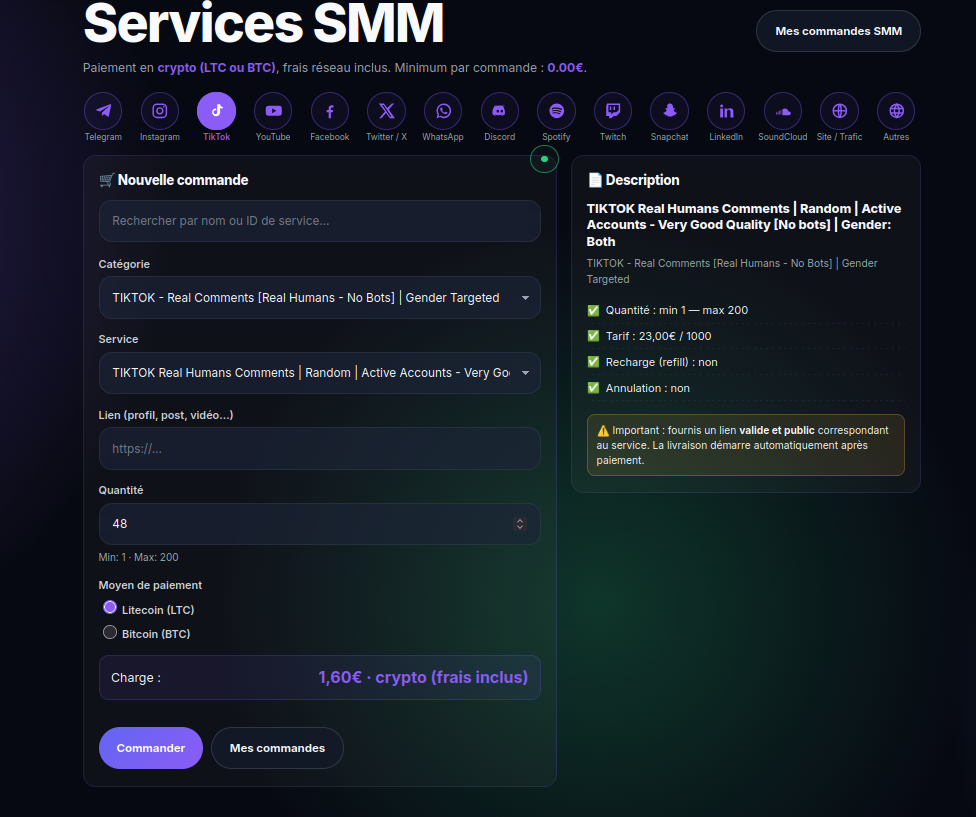 5,500+ SMM services, crypto-powered